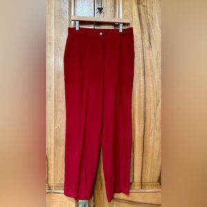 VTG Monterey Petites by Koret - Silky Deep Blood-Red Trousers - EUC - 12P